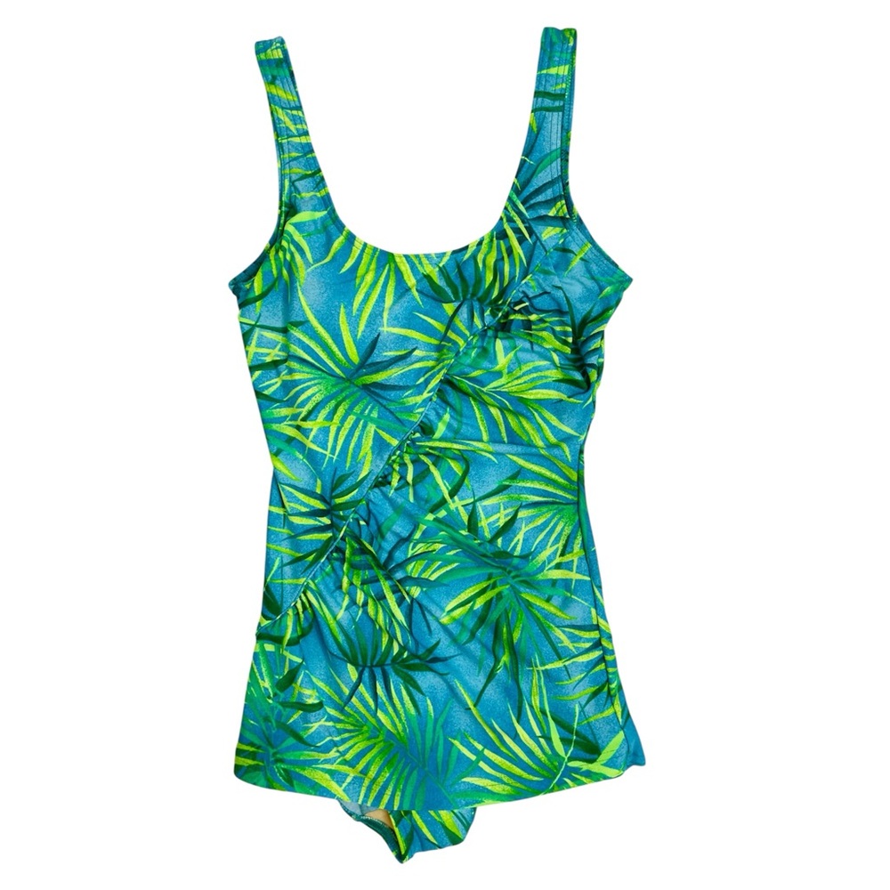 Vintage tropical one-piece swimsuit